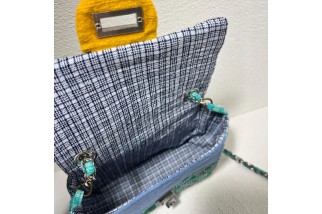 Pegasus and rainbow appliqué crossbody bag