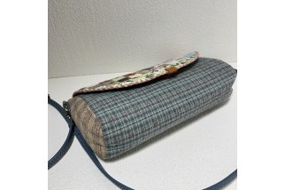 Patchwork crossbody bag with adjustable strap